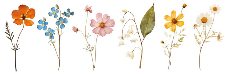 PNG Vintage floral botanical art collection, element set on transparent background