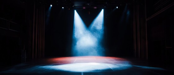 Poster - Spotlight creates dramatic atmosphere on stage, inviting performance and artistic expression