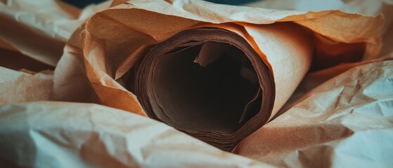 Aufkleber - Kraft paper roll showcasing texture and versatility for packaging and crafting projects