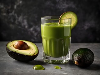 Healthy Homemade Avocado Smoothie with Spinach Pineapple and Yogurt
