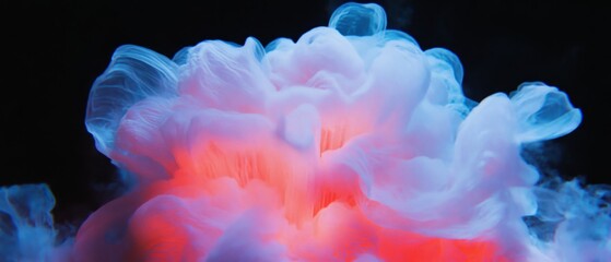Poster - Neon light diffusion creates an electric atmosphere with vibrant colors against a dark backdrop