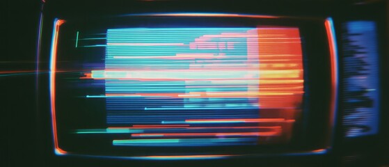 Poster - Vintage television effect with grainy noise and static creating a retro atmosphere