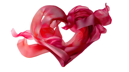 Wall Mural - heart made of ribbon on a pink background for valentine's day
