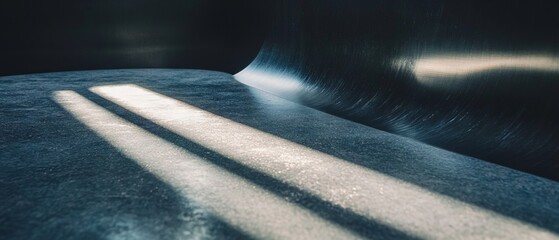 Poster - Subtle texture of brushed aluminum with sleek finish and dramatic lighting effects