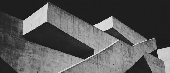 Poster - Rough concrete wall texture creating an industrial aesthetic against a black backdrop
