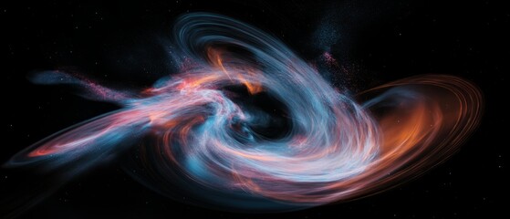 Poster - Swirling patterns of dark matter simulations create a cosmic mystery in a vast black void