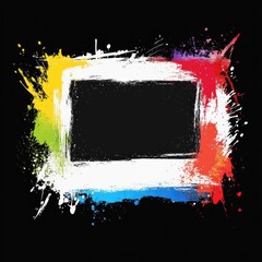 Fototapete - Bright and colorful painting frame with blank copy space for creative text art mockup. Generative AI