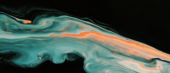 Poster - Swirling ink patterns in water create mesmerizing visuals against a black backdrop