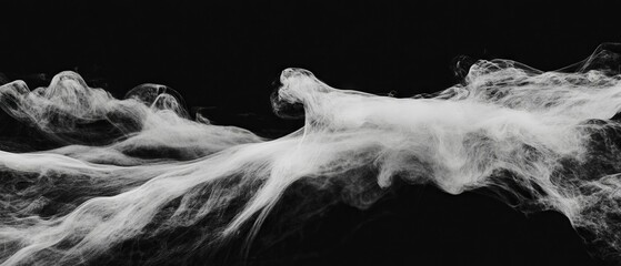 Poster - Mesmerizing swirling ink patterns create organic effects in water against a black backdrop