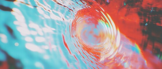 Aufkleber - Swirling rainbow vortex creating dynamic motion and vibrant energy in abstract art form