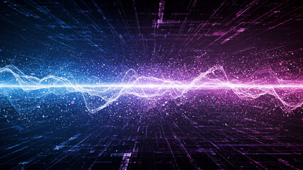 Poster - A background concept featuring a digital wave in the realm of technology