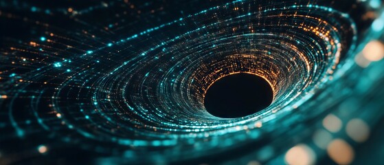 Poster - Wormhole connecting distant points in space reveals stunning cosmic phenomena