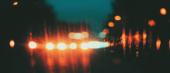 Poster - Abstract light leaks and flares create a nostalgic atmosphere against a dark backdrop