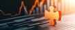 © Arush - A single orange puzzle piece on a digital background, representing problem-solving in business and finance with a dynamic graph.