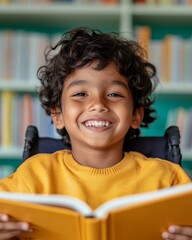 Aufkleber - Vibrant Inclusive Education Space Diverse Indian School Library with Adaptive Learning Tools and Bright Decor - Engaging Educational Resources for Equitable Classroom Environments