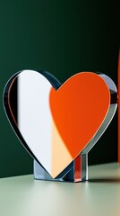 Poster - Heartshaped mirror display modern interior decorative art minimalist design close-up view stylish home decor