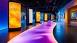 © Sakdecha - Modern Art Gallery Interior with Colorful Lighting and Pathway