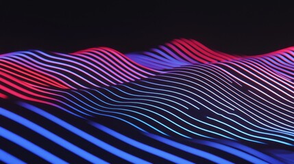 Poster - Gravity wave distortion visualization digital art abstract design clean composition futuristic environment