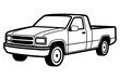 © MdBabul - Modern Pickup Truck Line Drawing