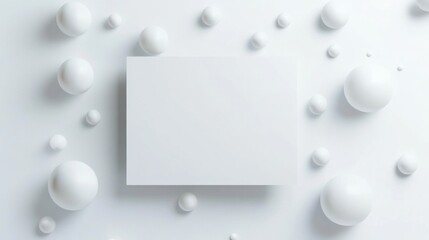 Aufkleber - Creative space for design with white spheres and blank canvas for custom text or graphics placement. Generative AI