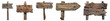 PNG Rustic wooden signs for decoration, isolated element set, transparent background