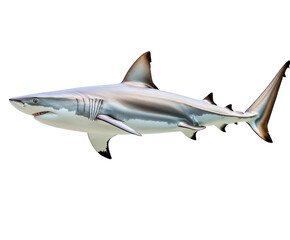 majestic shark, a powerful ocean predator , isolated on white background png