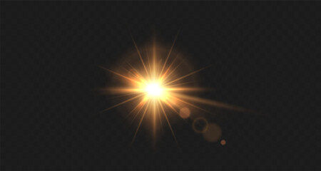 Wall Mural - light yellow star.light sunny sparkle. white light flash gold. vector illustrator. lighting effects.