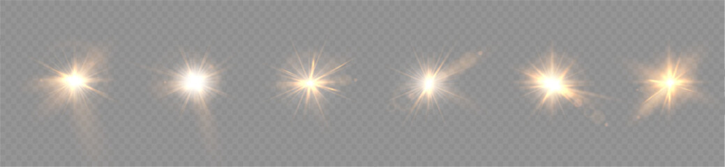 Wall Mural - light yellow star.light sunny sparkle. white light flash gold. vector illustrator. lighting effects.