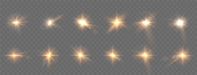 Wall Mural - light yellow star.light sunny sparkle. white light flash gold. vector illustrator. lighting effects.