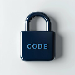Aufkleber - A sleek blue padlock with the word 