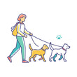 © Waliul - dog walker vector icon, dog walker vector illustration-simple illustration of dog walker, perfect for dog walker logos and icons and themed design