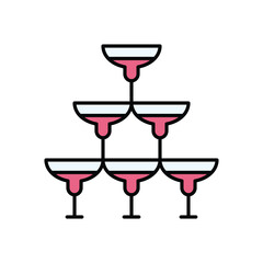 Party Glass Tower vector icon