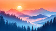 © Sarvana - Mountain landscape during sunrise with mist and glowing light