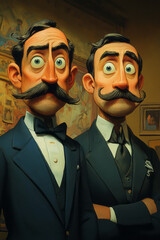 Aufkleber - A duo of bumbling detectives solve mysteries through a series of funny miscommunications and accidental discoveries,