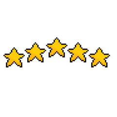 Poster - Pixel art star rate icon vector 8 bit company logo template 