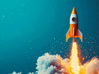 © khemthong - space shuttle launch to the sky on background