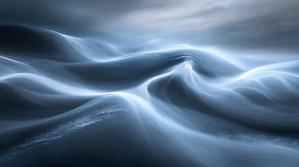 Aufkleber - A flowing ribbon of liquid light weaving through a misty void