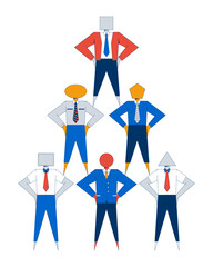 Aufkleber - geometric representation of corporate hierarchy 2d illustration concept. organization. abstract figu