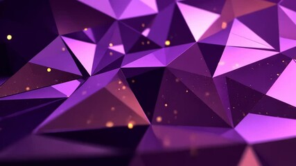 Poster - Dynamic purple and gold geometric transformation with light effects