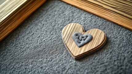 Sticker - A wooden heart with a small heart carved into it