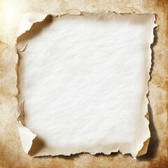Leinwandbilder - Natural texture paper with torn edges against a weathered background for text placement and design mockup. Generative AI