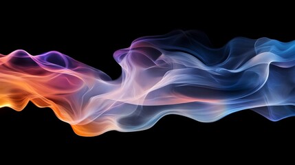 Poster - colorful wave patterns with gradient effects, creating fluid, dynamic lines across a black backgroun