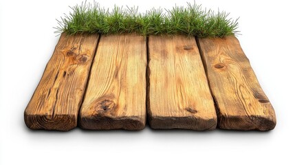 Wall Mural - a photostock of a rustic wooden tabletop with a smooth finish, isolated on a clean white background,