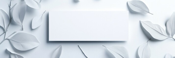 Aufkleber - Clean and minimal design featuring blank space surrounded by elegant leaf accents suitable for text placement. Generative AI