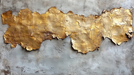 Poster - Textured Distressed Wall with Peeling Golden Paint in Artistic Display of Contemporary Abstract Beauty