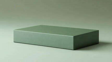Poster - A minimalistic green rectangular block against a soft green background, showcasing simple geometric design and texture.