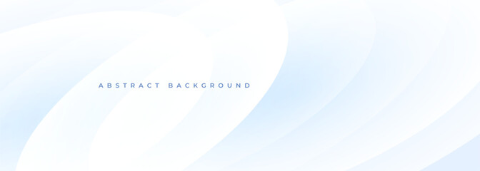 Poster - White and soft blue abstract modern wide background with circle shapes. Vector illustration