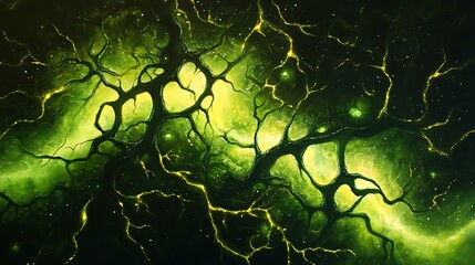 Aufkleber - A network of veins pulsating with bioluminescent energy
