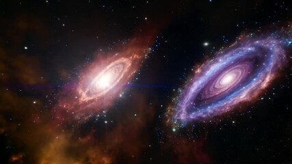 Wall Mural - Exploring the Beauty of Twin Galaxies in Deep Space With Stunning Colors and Intricate Designs