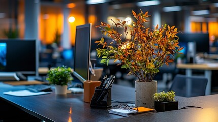 Poster - Dynamic office environment employee creativity and collaboration modern workspace daytime positive vibes